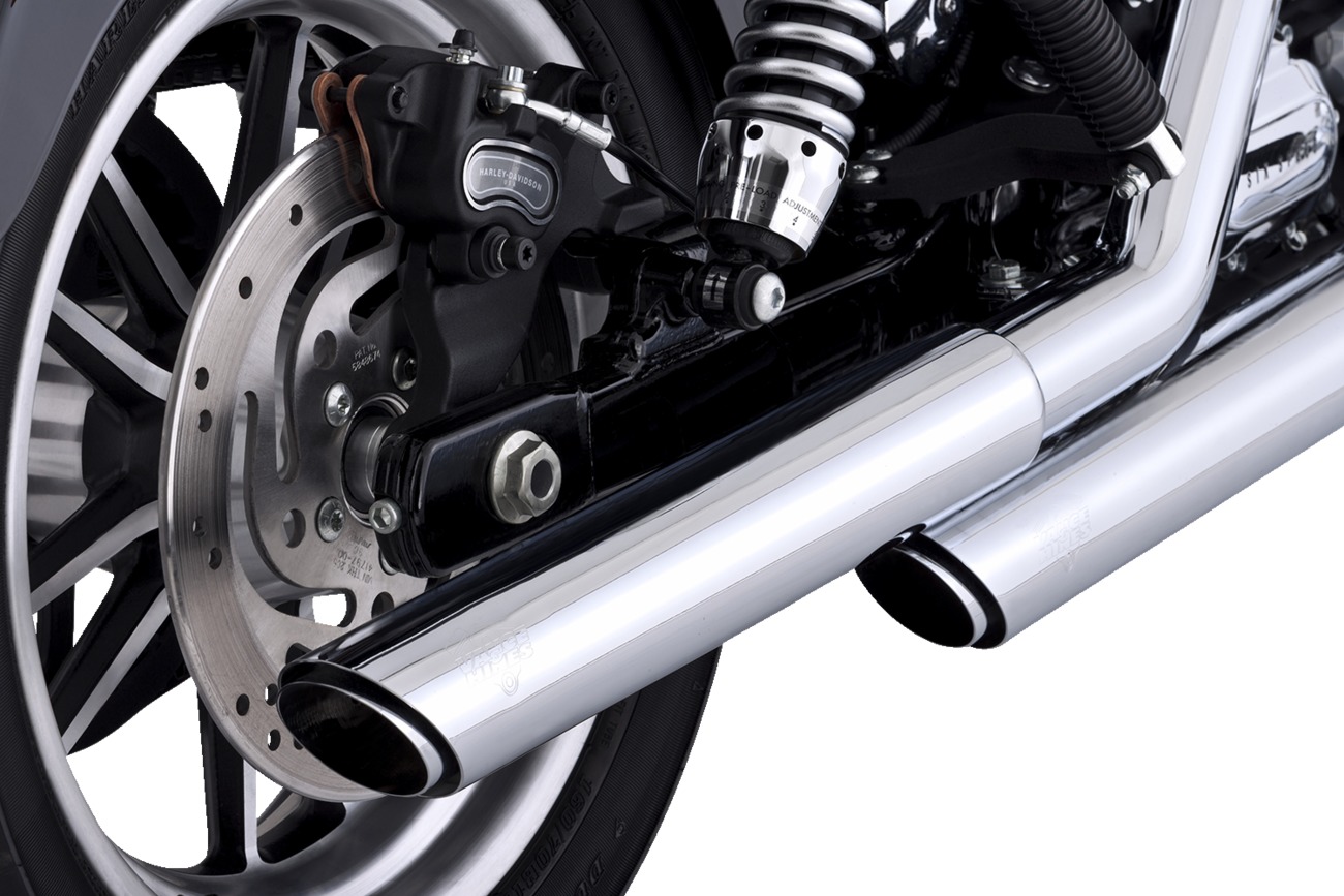 Vance & Hines HD Dyna 91-17 3In Twin Slash Slip PCX Slip-On Exhaust - Click Image to Close