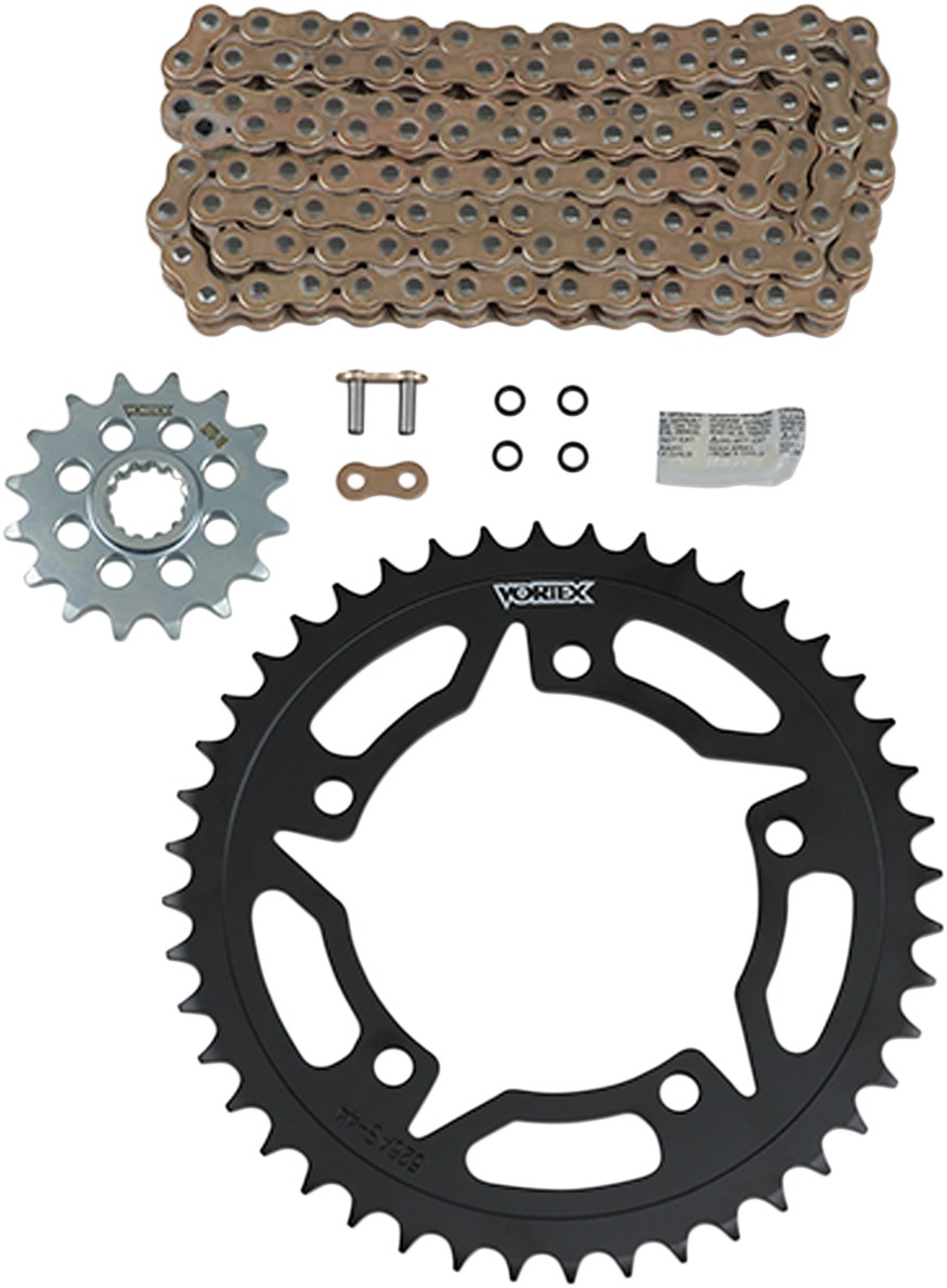 V3 Chain & Sprocket Kit Gold SX Chain 520 16/44 Black Steel - For 15-18 Suzuki GSX-S750/Z - Click Image to Close