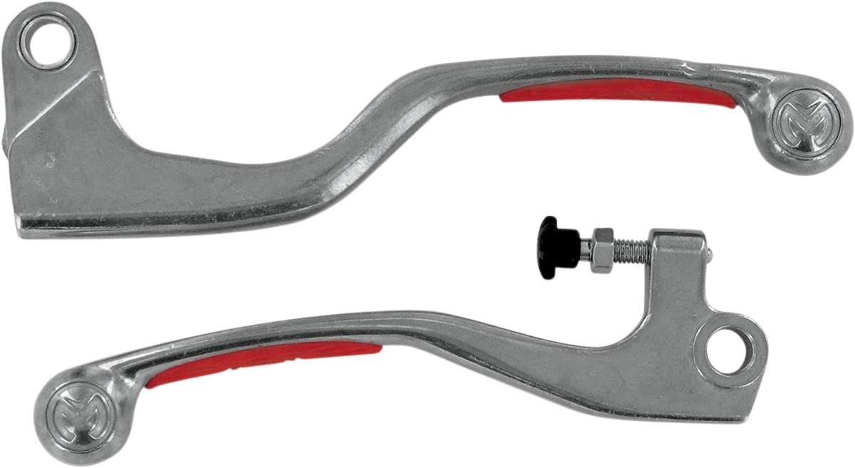 Natural & Red Competition Brake & Clutch Lever Set - For 04-18 Honda CR CRF - Click Image to Close