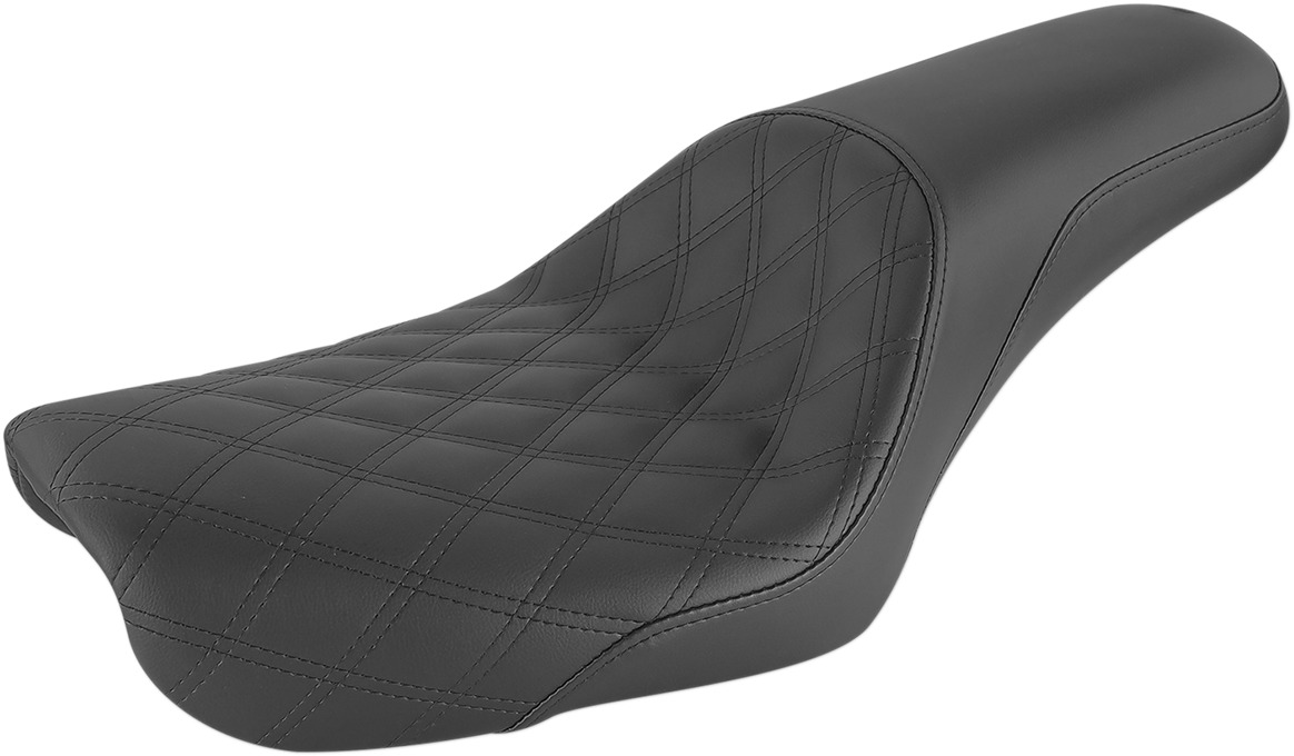 Profiler Lattice Stitched 2-Up Seat - Black - For 04-05 Harley FXD - Click Image to Close