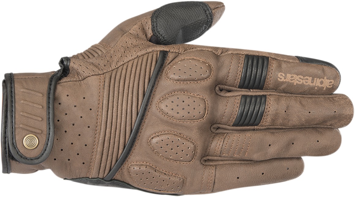 Crazy 8 Leather Motorcycle Gloves Brown/Black Medium - Click Image to Close