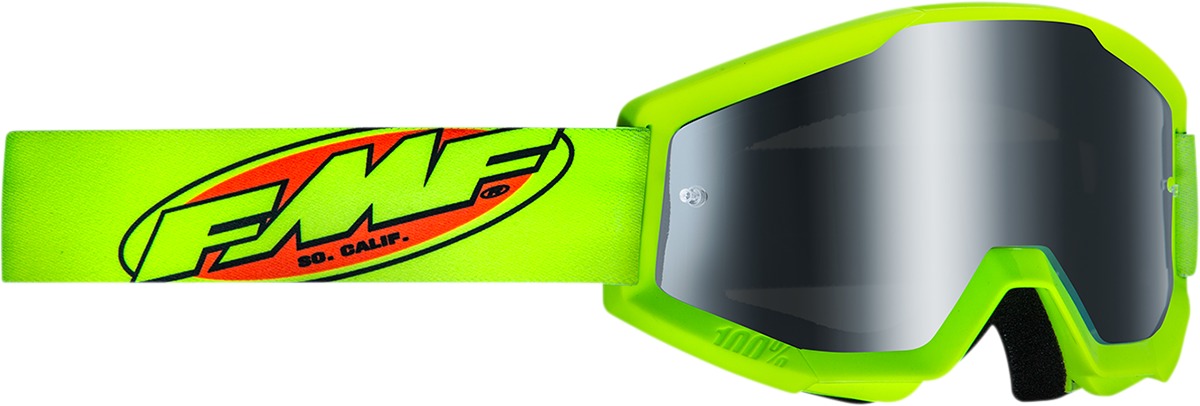 FMF PowerCore Sand Core Goggles Fluorescent Green/Yellow - Anti-fog sand goggles with smoke lens - Click Image to Close