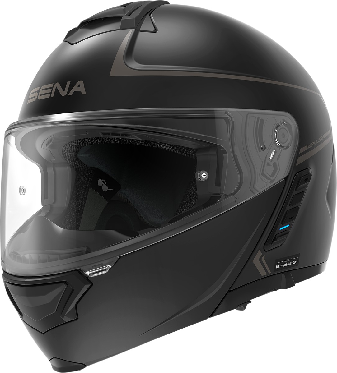 Impulse Motorcycle Smart Helmet with Mesh Intercom - Impulse Hlmt W/Bt Matte Blk Sm - Click Image to Close