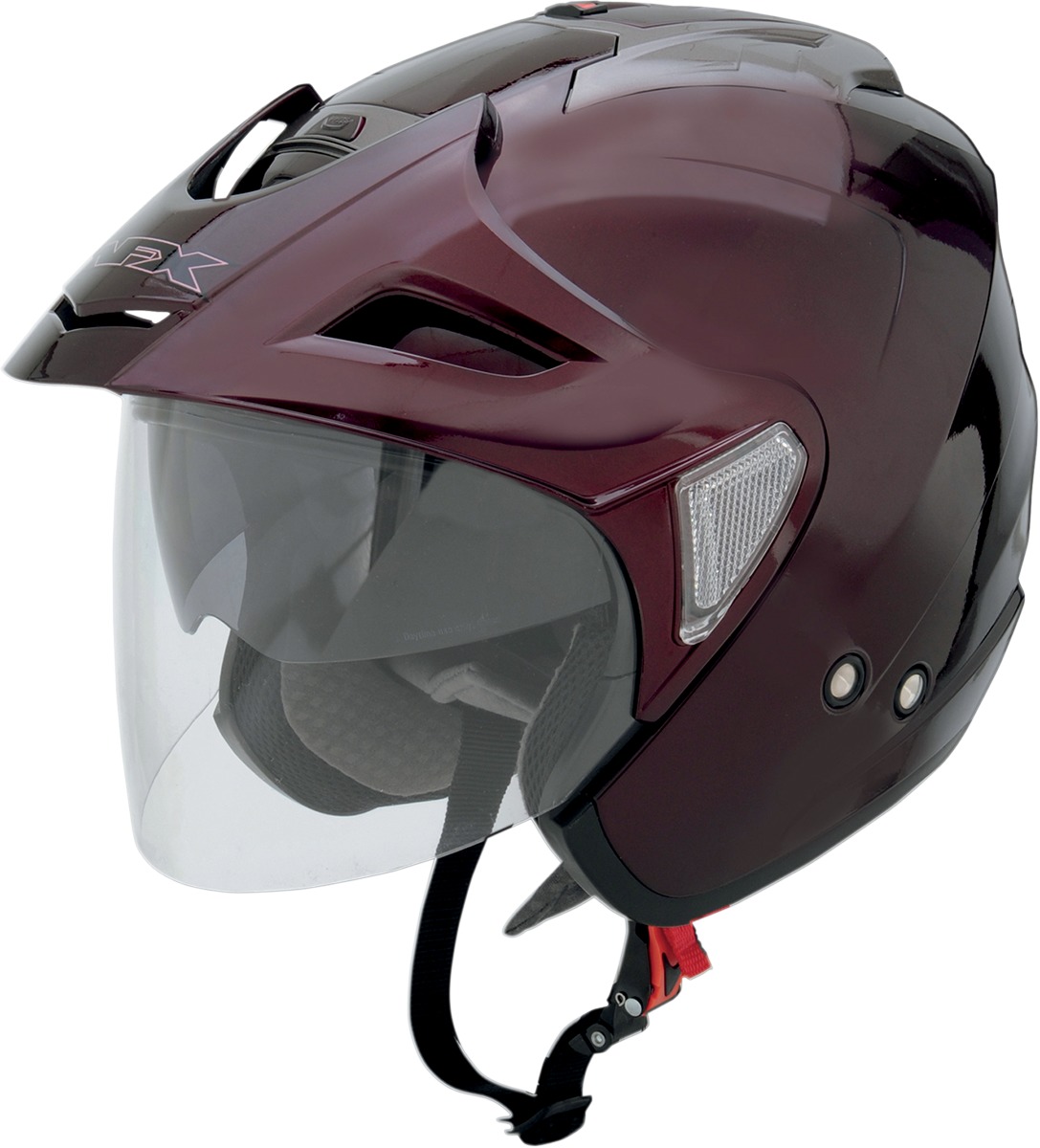 FX-50 Open Face Street Helmet Gloss Red 2X-Large - Click Image to Close