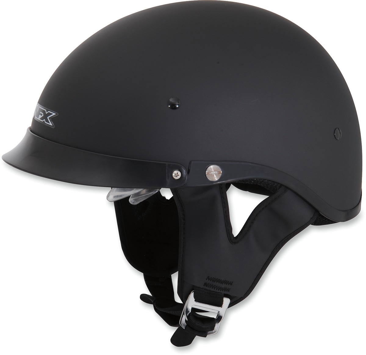 FX-200 Street Half Helmet Matte Black Medium - Click Image to Close