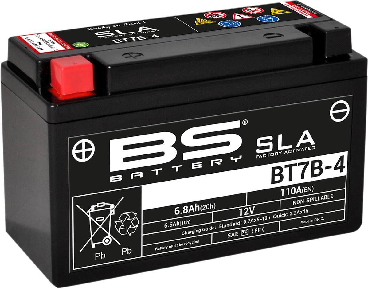 SLA Factory Activated AGM Maintenance Free Battery - BT7B-4 - Click Image to Close