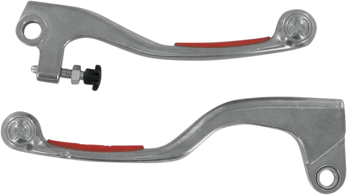 Natural & Red Competition Brake & Clutch Lever Set - For 92-11 Honda XR CR CRF - Click Image to Close