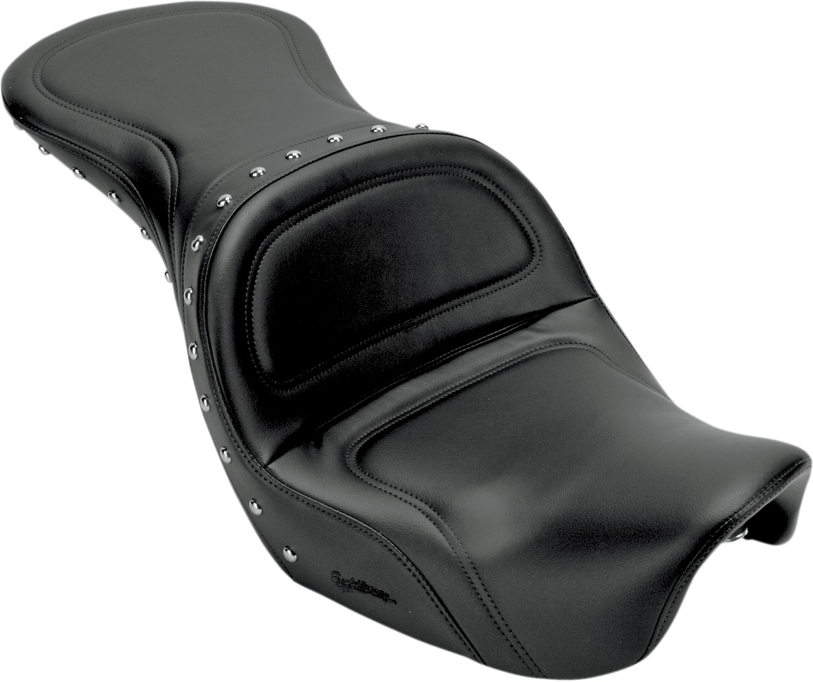 Explorer Special Studded 2-Up Seat Black Gel - For 06-17 Harley Dyna - Click Image to Close