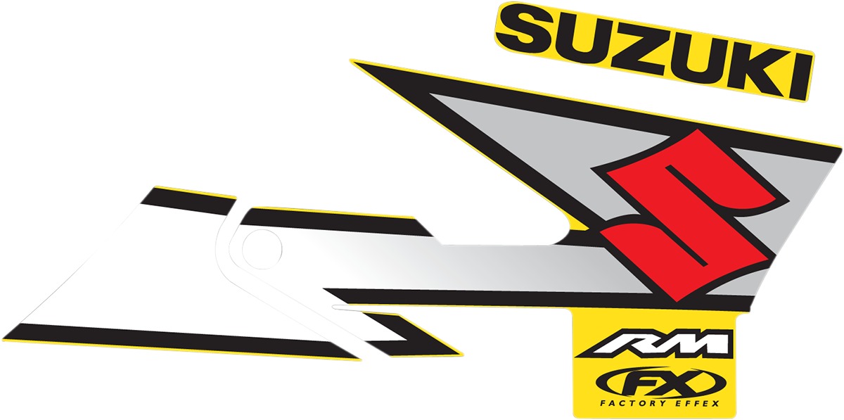 Factory Look Tank / Shroud Graphics - 2003 Style - For 01-08 Suzuki RM250 - Click Image to Close