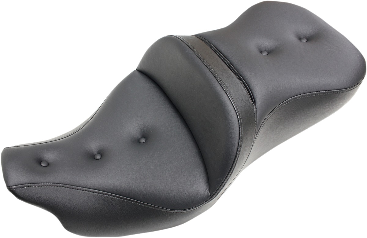 Road Sofa Pillow 2-Up Seat - Black - For Harley FLH FLT - Click Image to Close