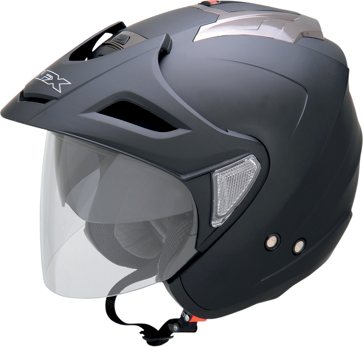 FX-50 Open Face Street Helmet Matte Black Small - Click Image to Close