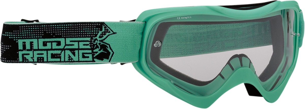 Qualifier Black / Mint / Cyan Agroid Goggles - Clear Lens - Click Image to Close