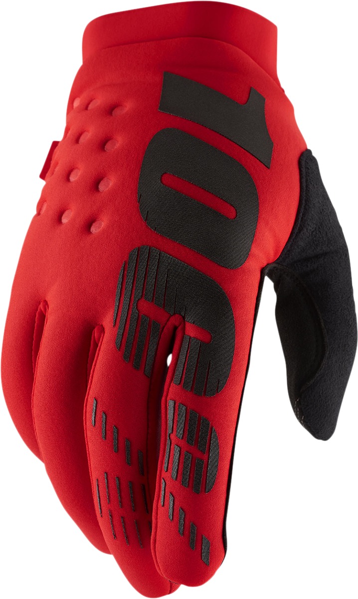 100% Men's Brisker Cold-Weather Gloves Red Large - Click Image to Close