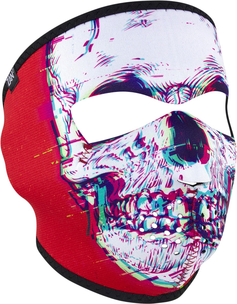 Full-Face Neoprene Mask - Face Mask Neo Glitch Skull - Click Image to Close