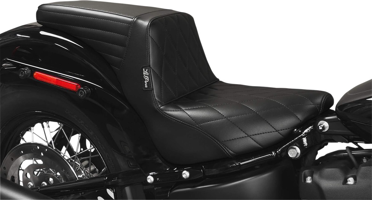 Kickflip Diamond Vinyl 2-Up Seat Black Foam - For 18-20 Harley FXFB - Click Image to Close