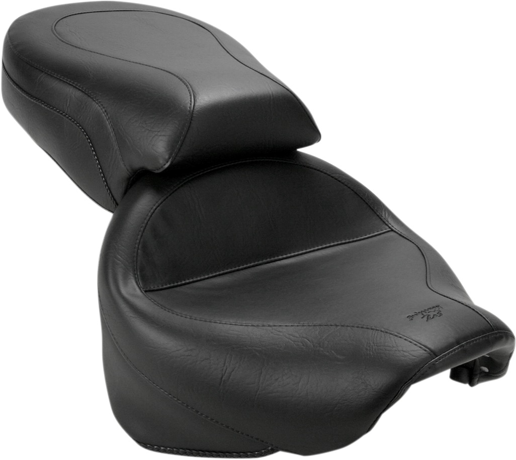 Touring Smooth Vinyl 2-Up Seat - Black - For 99-13 Yamaha Road Star - Click Image to Close