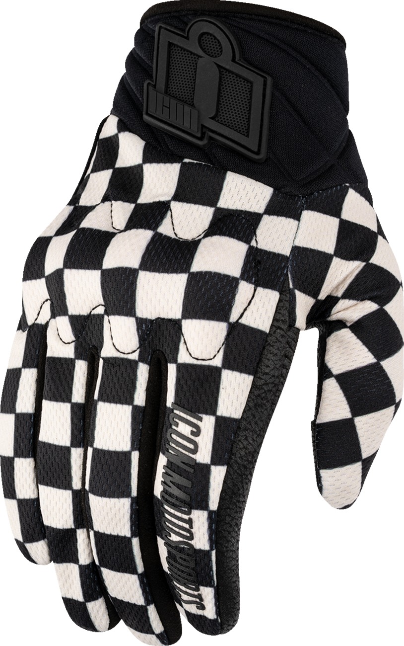 ICON Women's Anthem3 CX Gloves Black/White Size S - Breathable sport riding gloves - Click Image to Close