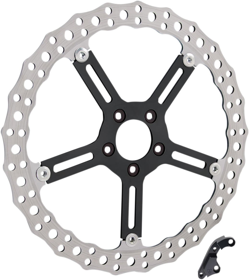 Big Brake Contour Floating Front Left Rotor 381mm Hub Mount - For Harley - Click Image to Close