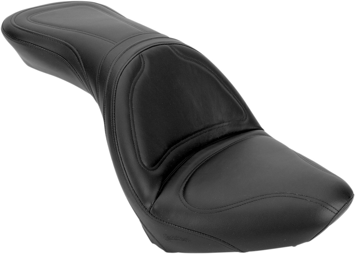 Explorer Stitched 2-Up Seat Black Gel - For 00-16 Yamaha XVS650 V-Star Custom - Click Image to Close