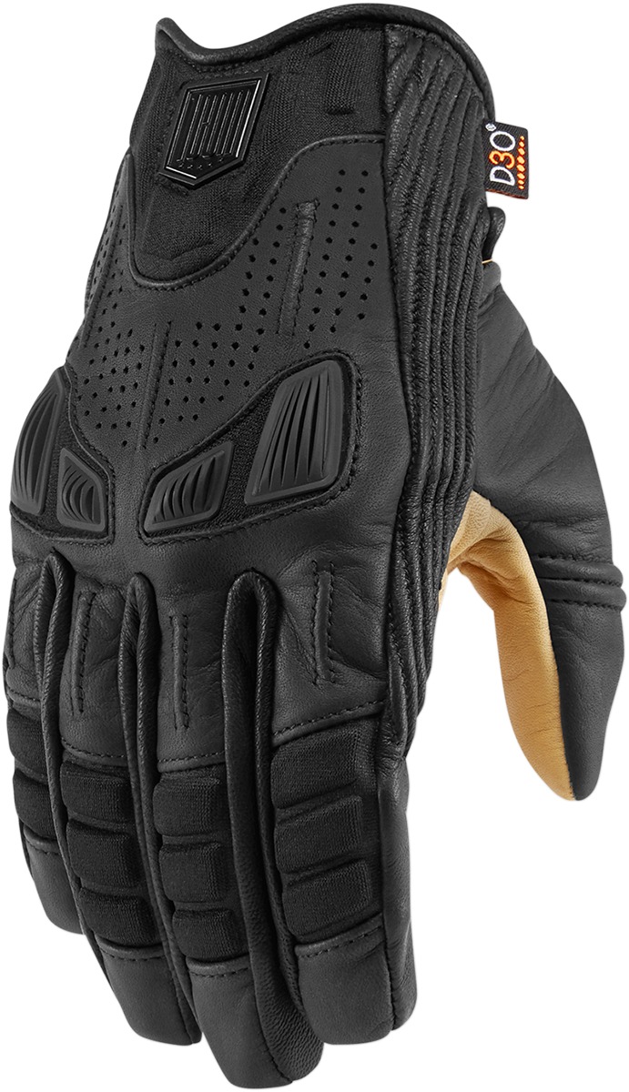 Icon 1000 AXYS Short Cuff Gloves - Black Men's 3X-Large - Click Image to Close