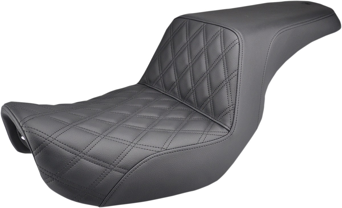 Step-Up Front Lattice Stitch 2-Up Seat Black Gel - For 06-17 Dyna - Click Image to Close