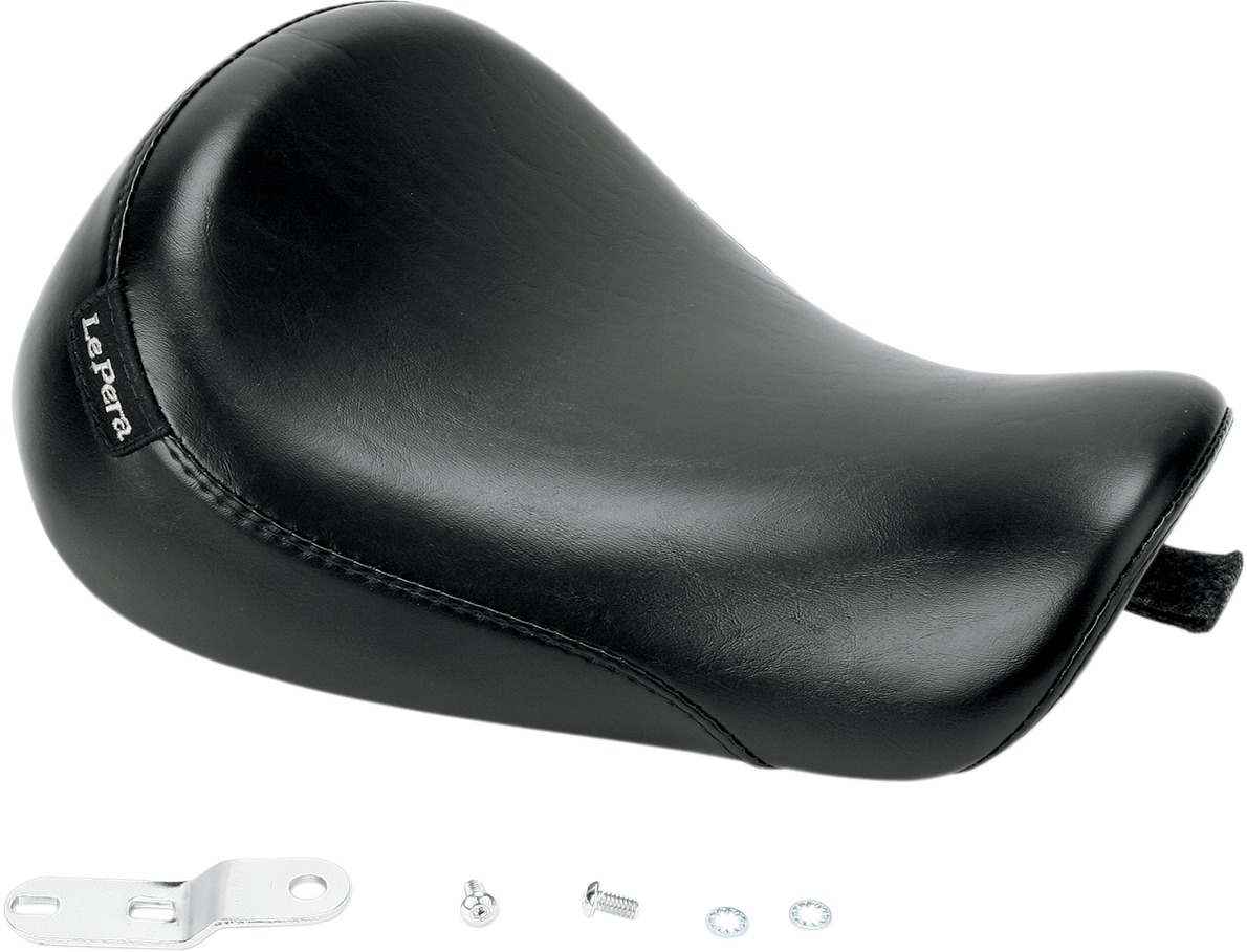 Silhouette Smooth Vinyl Solo Seat Black Foam Low - For 04-20 Harley XLC - Click Image to Close