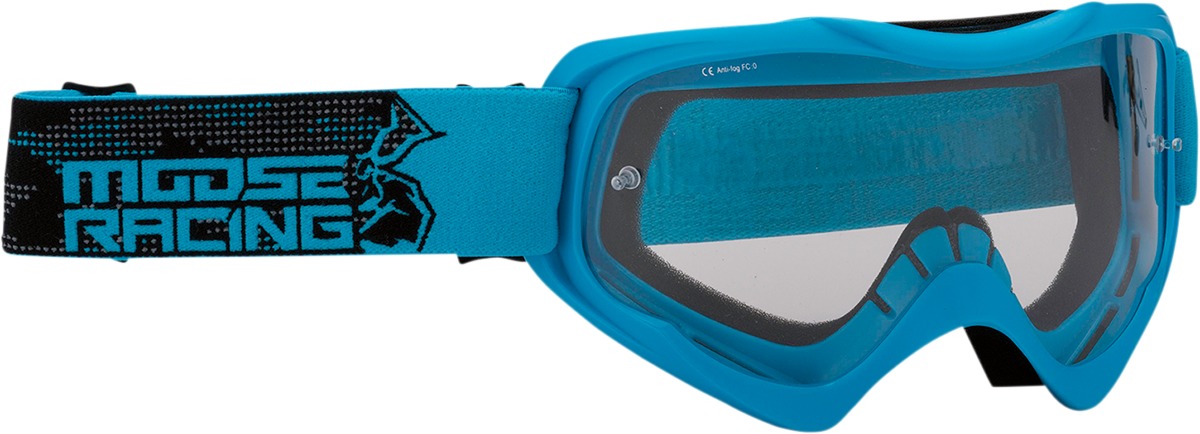 Qualifier Black / Blue Agroid Goggles - Clear Lens - Click Image to Close