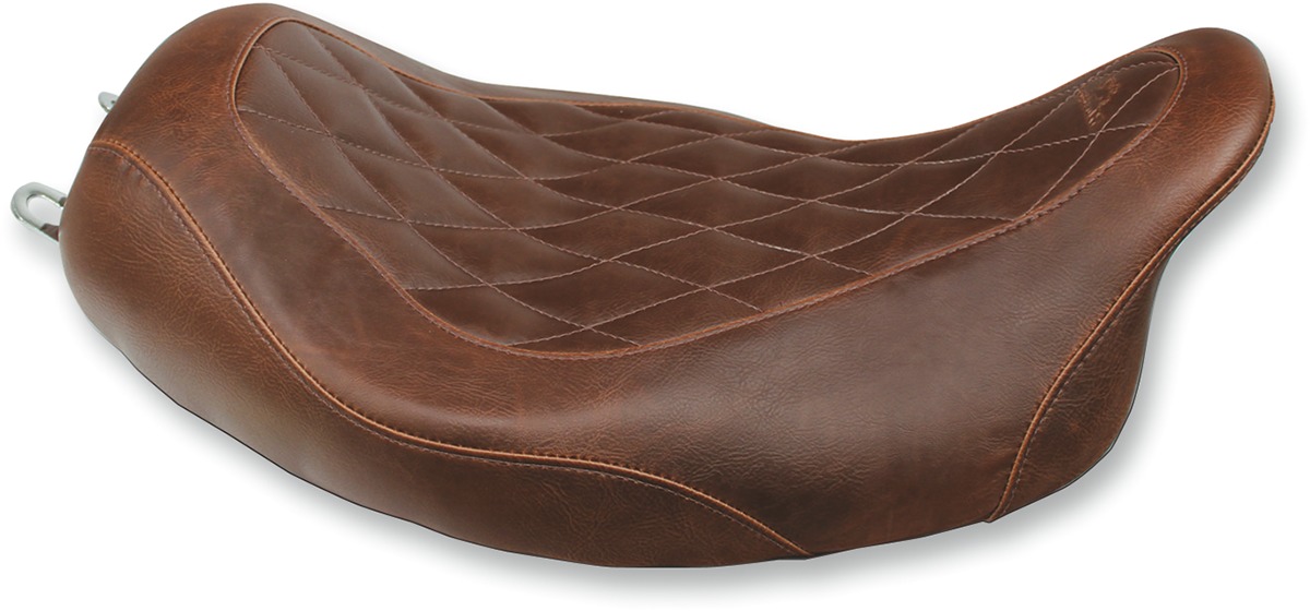 Tripper Diamond Synthetic Leather Brown Solo Seat - For 06-20 Harley FLH FLT - Click Image to Close