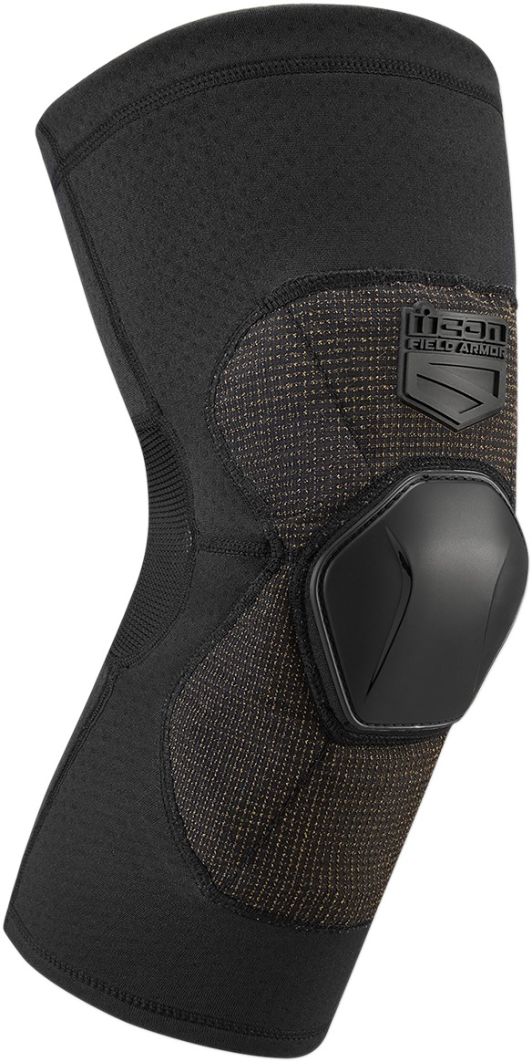 ICON Field Armor Compression Knee Guards - Black, Medium - Compression knee guards for added protection - Click Image to Close