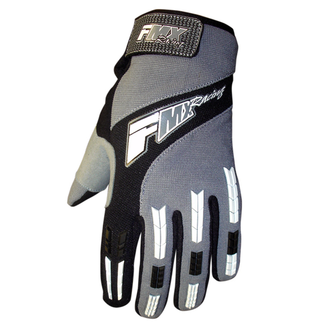 FMX Zaca MX Gloves Gray/White/Black - Unisex Small Textile - Click Image to Close