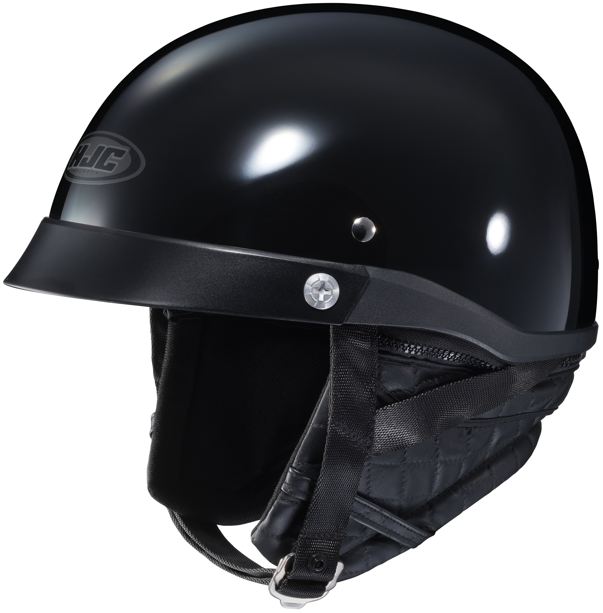 CL-Ironroad Solid Black Open-Face Half Helmet Small - Click Image to Close