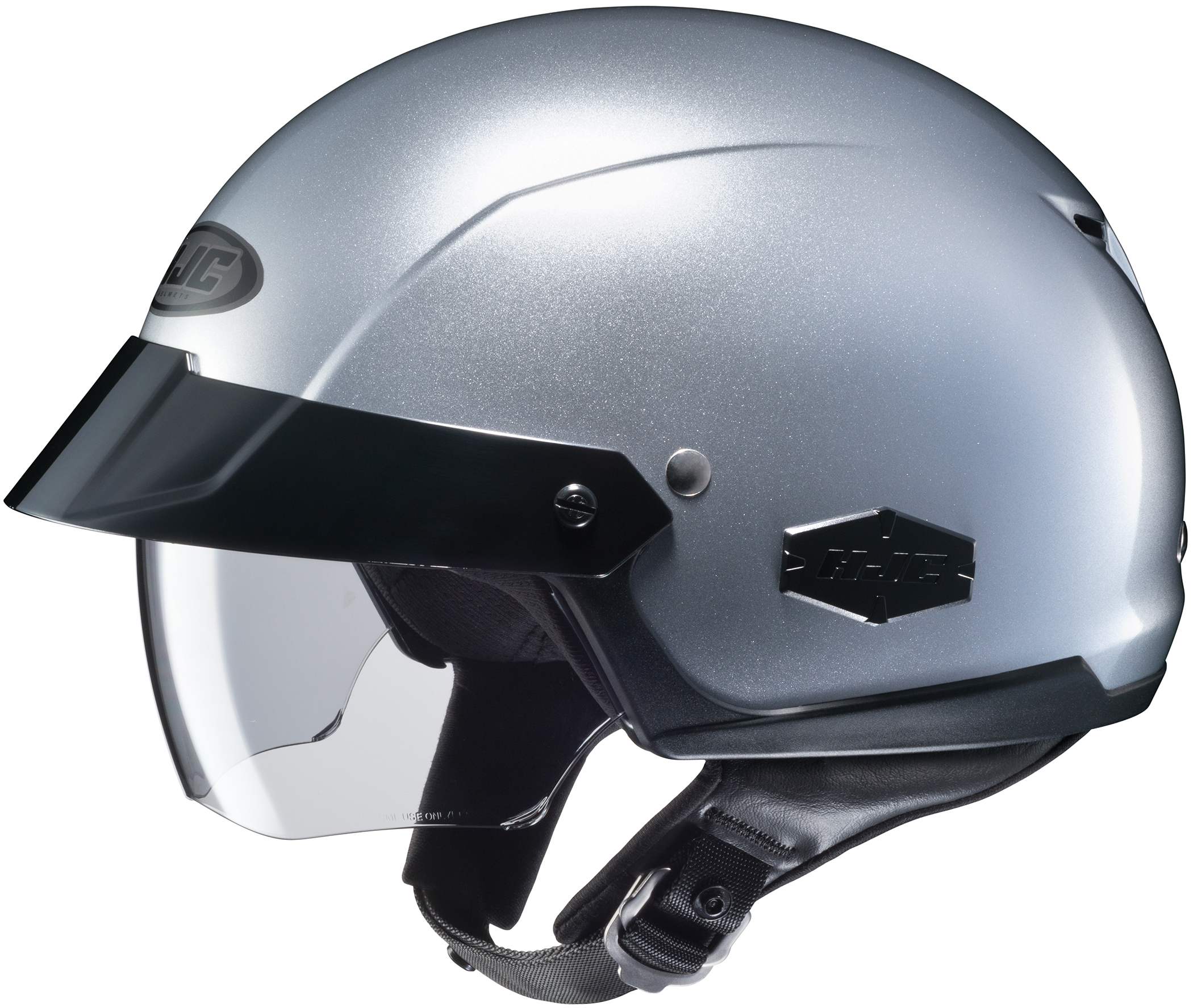 IS-Cruiser Silver Open-Face Half Helmet X-Small - Click Image to Close