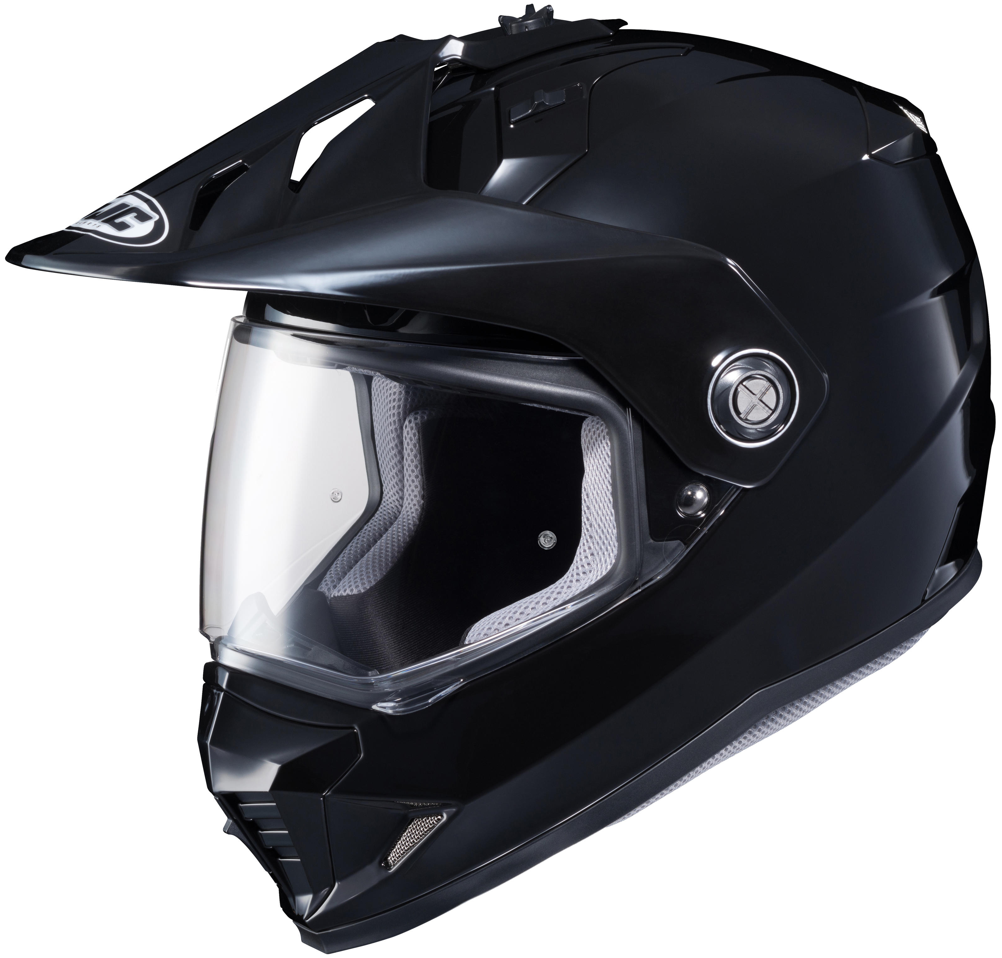 DS-X1 Solid Black Dual-Sport Helmet 2X-Large - Click Image to Close