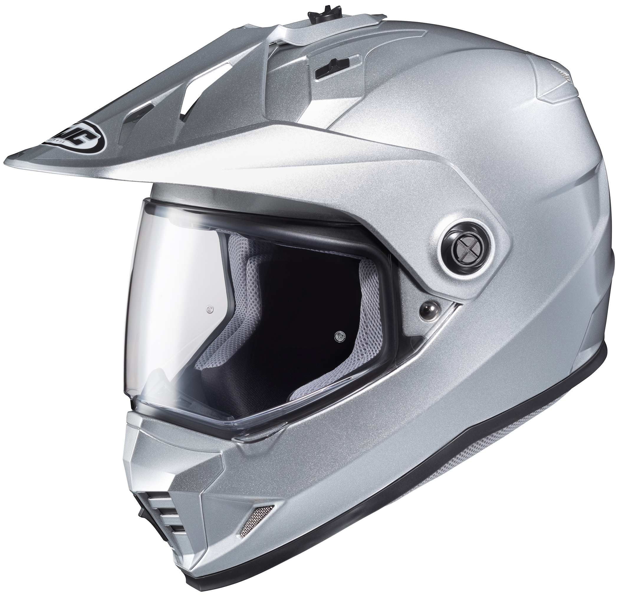 DS-X1 Silver Dual-Sport Helmet X-Small - Click Image to Close