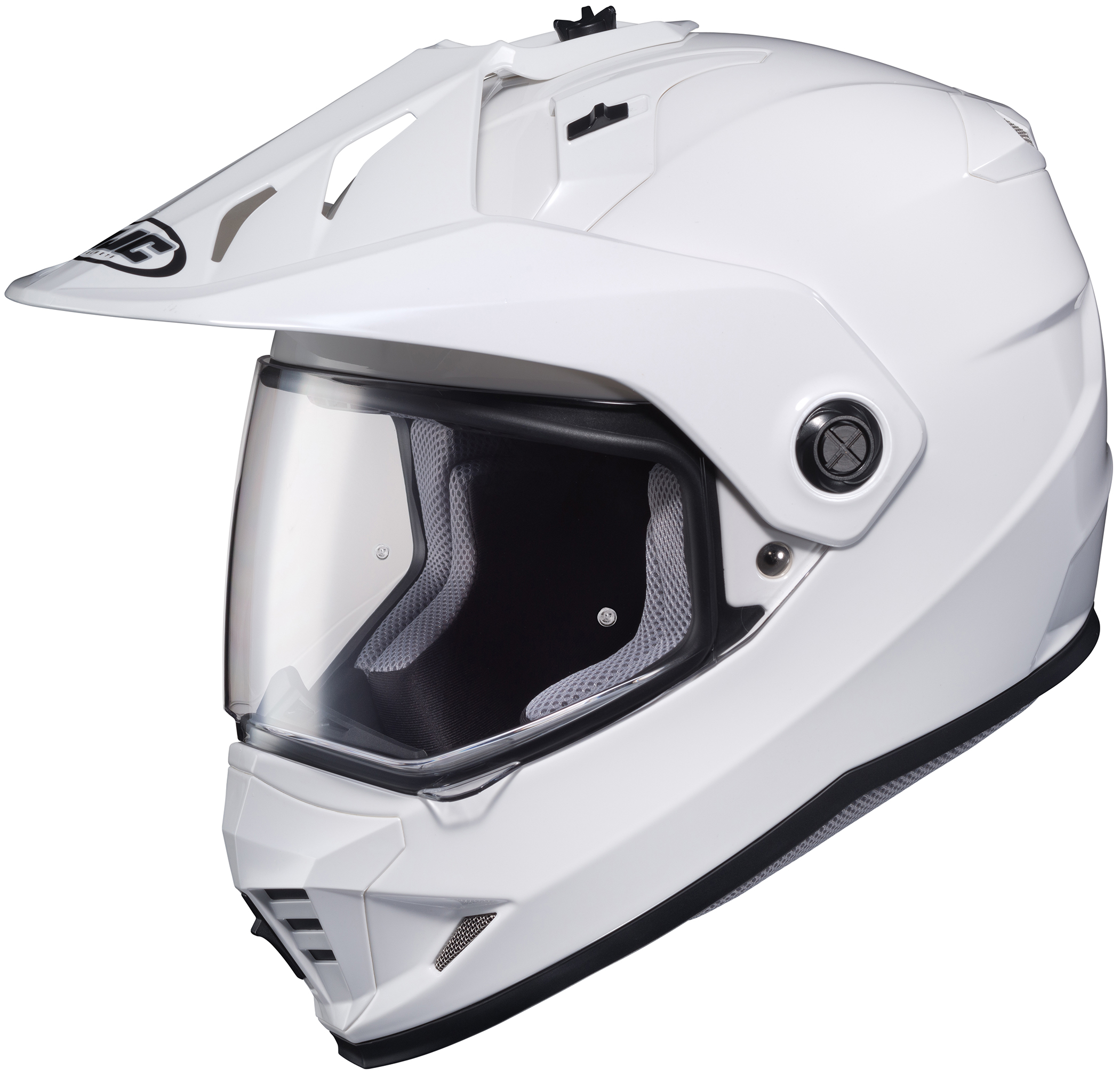 DS-X1 Solid White Dual-Sport Helmet X-Large - Click Image to Close