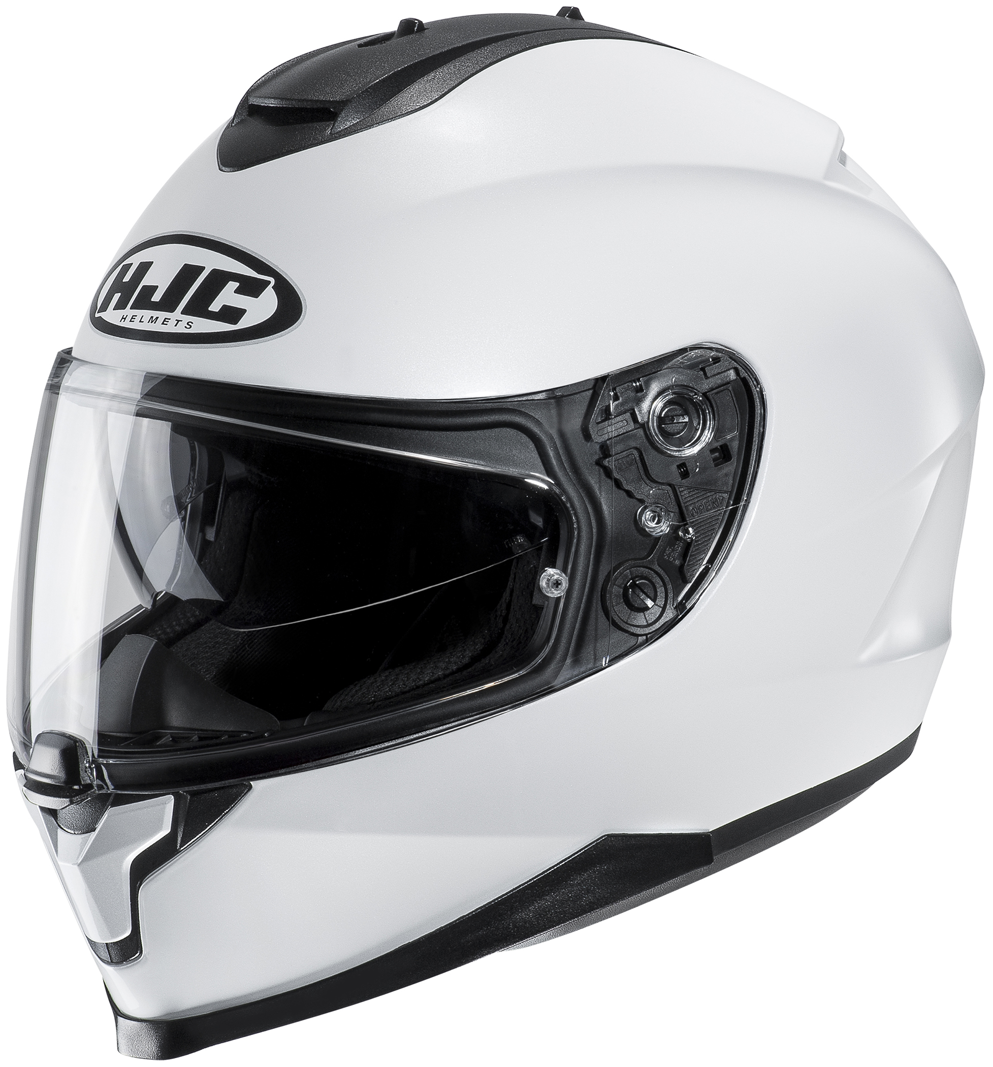 C70 Solid White Full-Face Street Motorcycle Helmet 2X-Large - Click Image to Close