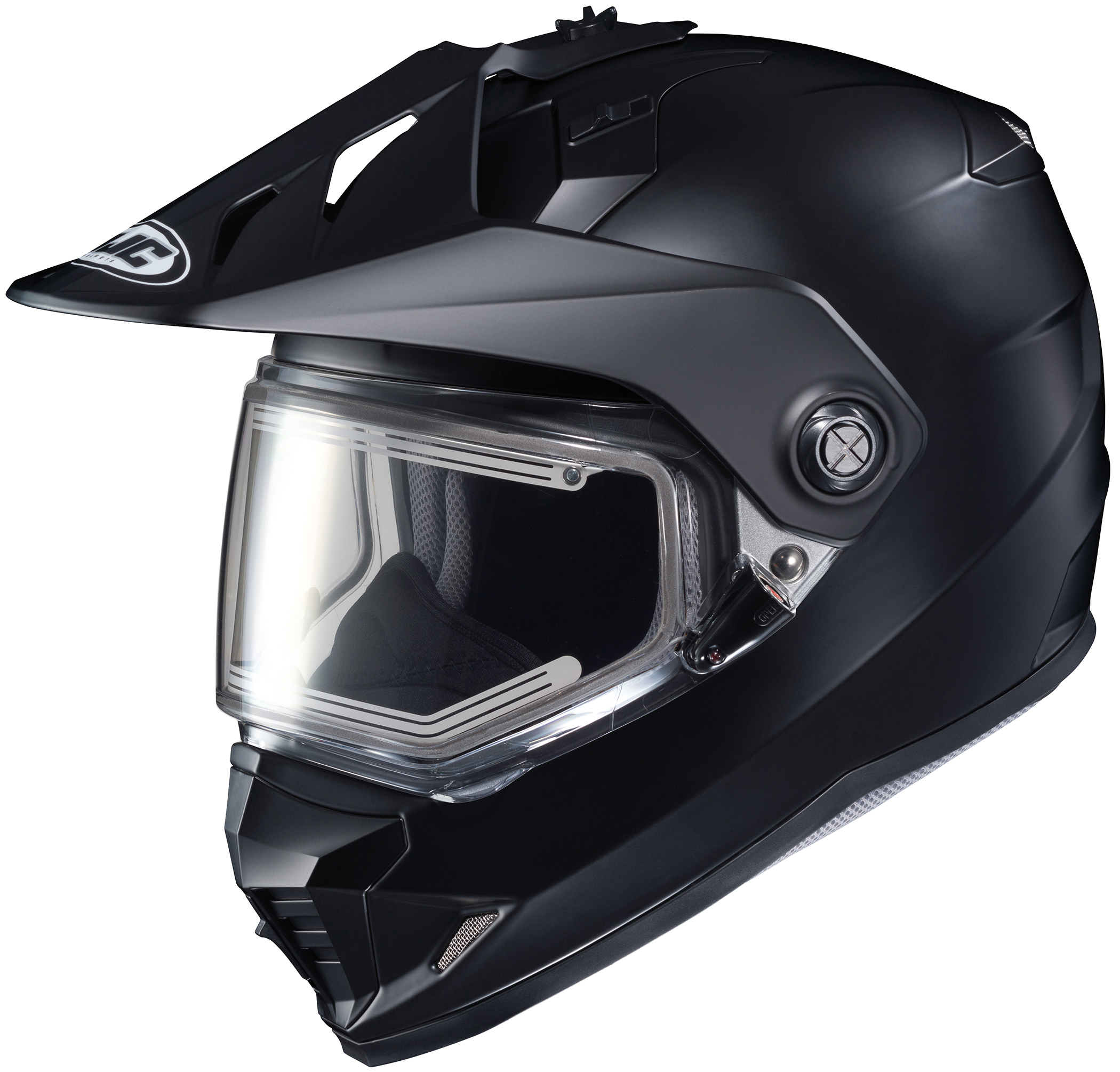 DS-X1 Solid Black w/Electric Shield Dual-Sport Helmet X-Small - Click Image to Close