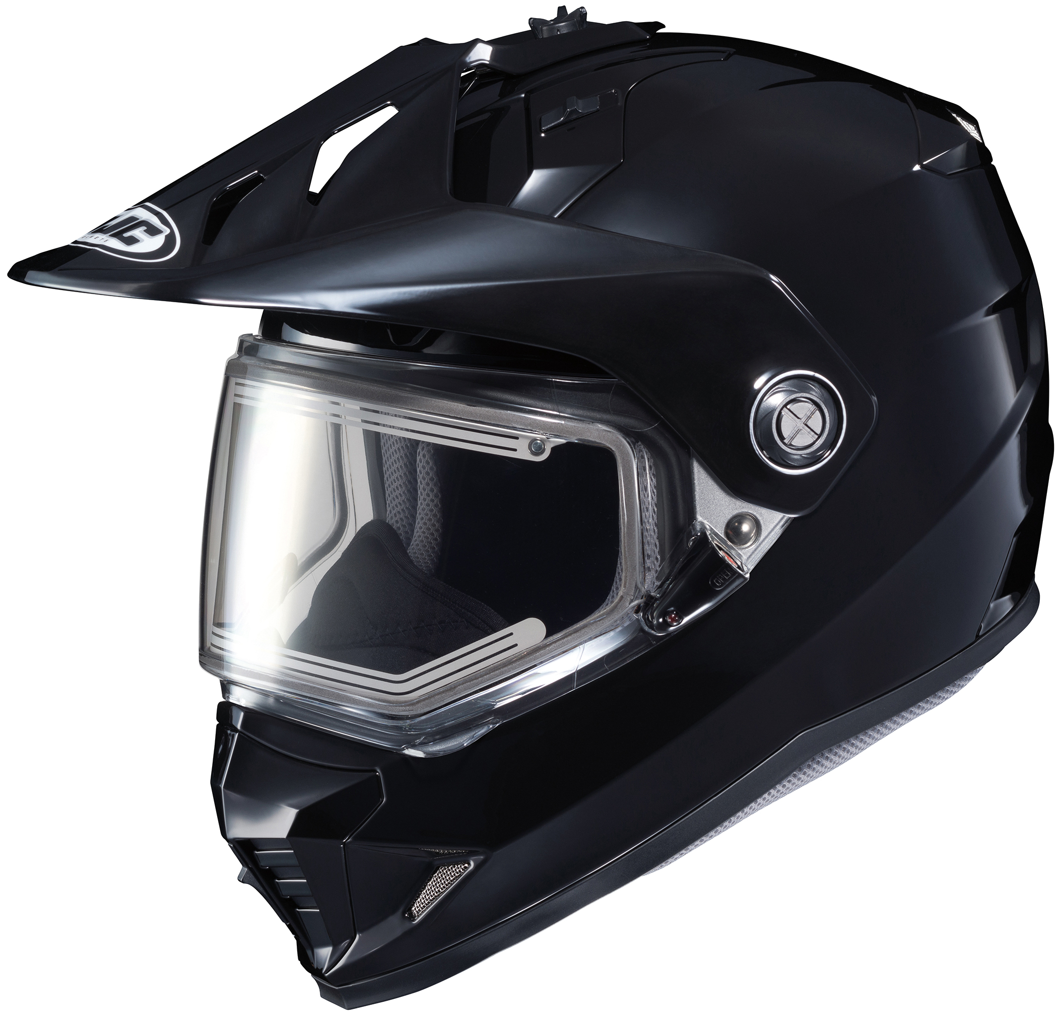 DS-X1 Matte Black w/Electric Shield Dual-Sport Helmet X-Small - Click Image to Close