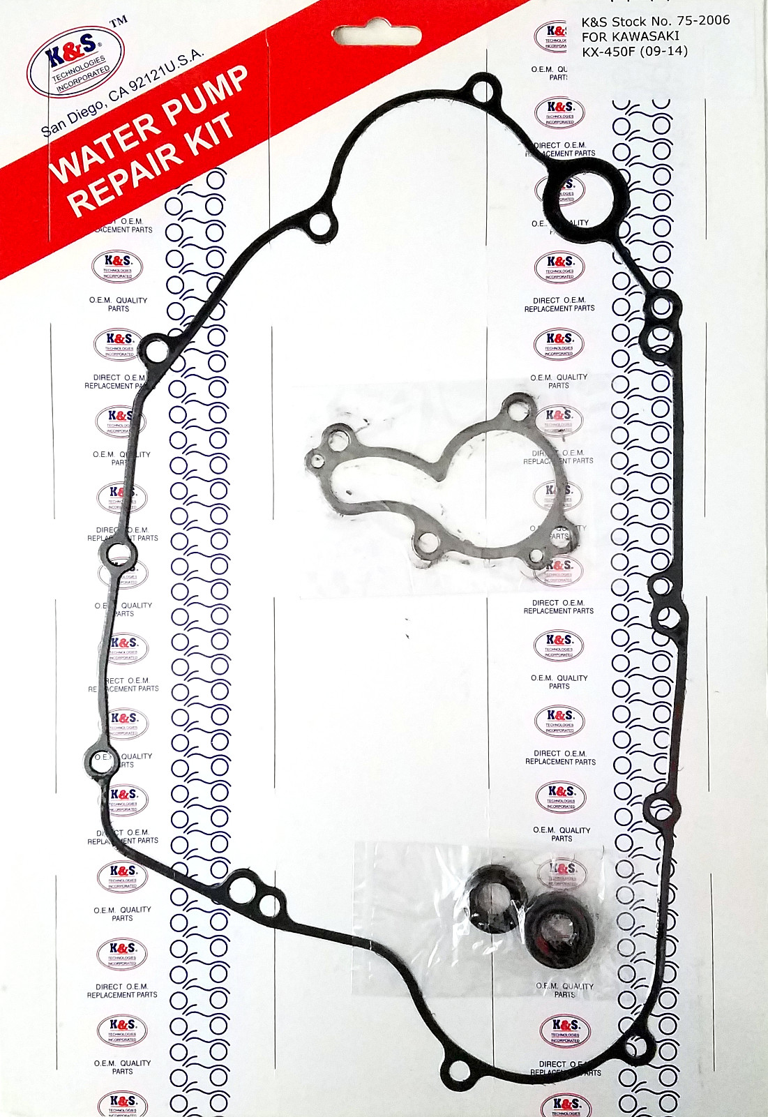 Water Pump Repair Kit w/ Gasket - For 09-15 Kawasaki KX450F - Click Image to Close