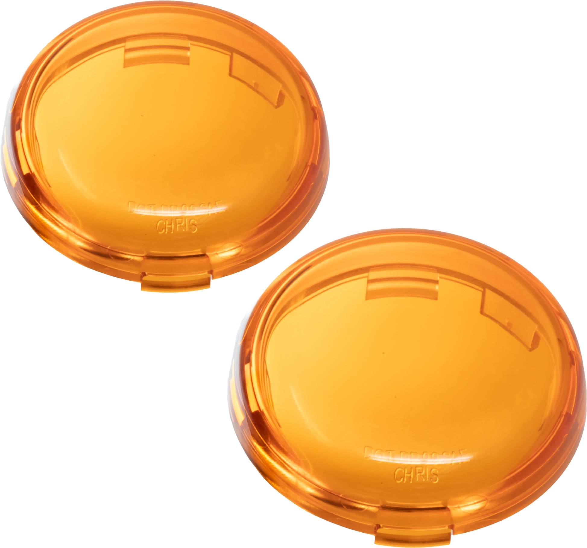 Amber 2" Bullet Style Turn Signal Lenses - Pair - Replaces Harley 68973-00 for 99+ 2" Bullet Signals - Click Image to Close