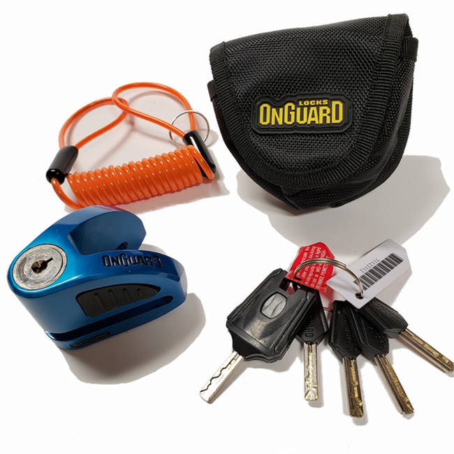 On Guard Locks Boxer Disc Lock Blue - 5.5mm Pin with Pouch & Reminder - Click Image to Close