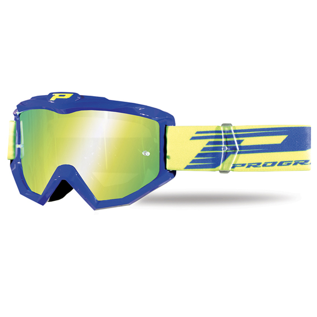 3201 Atzaki MX Goggles - Blue Frame w/ Multilayer Yellow Iridium Lens - Click Image to Close