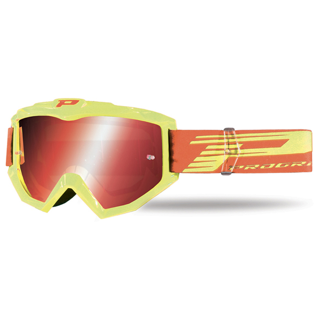 3201 Atzaki MX Goggles - Yellow Frame w/ Multilayer Orange Iridium Lens - Click Image to Close