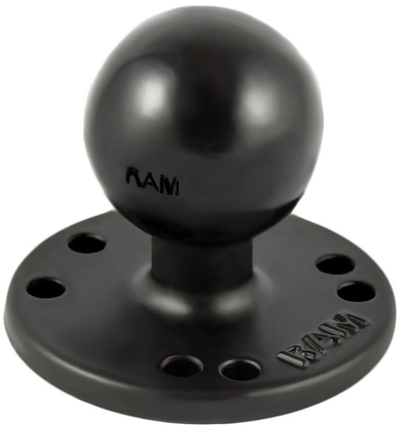 Ram Base - 2.5" Round Base w/ AMPs Hole Pattern & 1.5" Ball - Click Image to Close