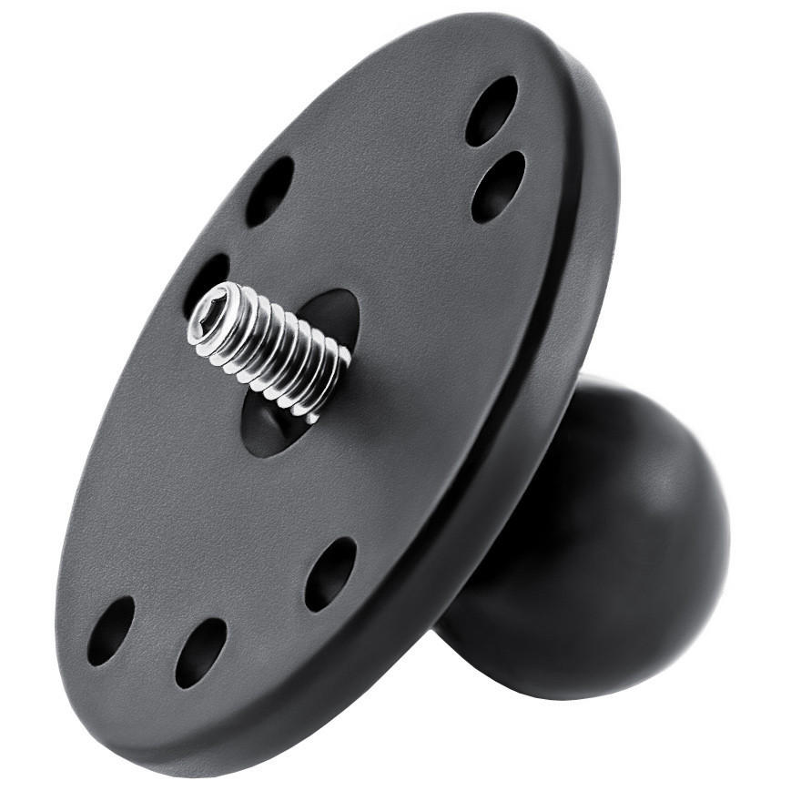 Ram Adapter - 2.5" Round Base w/ 1" Ball & 1/4"-20 Threaded Post IN BAG - Click Image to Close