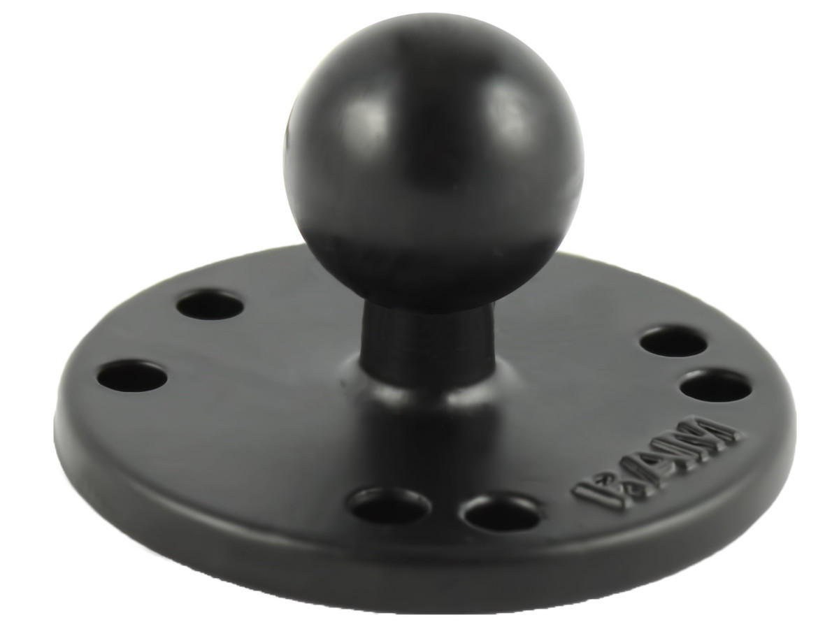 Ram Base - 2.5" Round Base w/ AMPs Hole Pattern And 1" Ball IN BAG - Click Image to Close