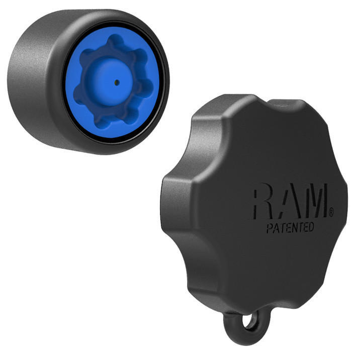 Ram Accessory - Mixed Combo Pin-Lock Security Knob & Key Knob For 1" Mounts - Click Image to Close