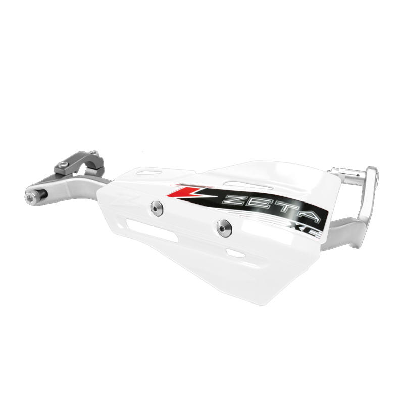 Drop Handguard Handlebar Armor / XC Protector Kit - 1-1/8" White / Gray - Click Image to Close