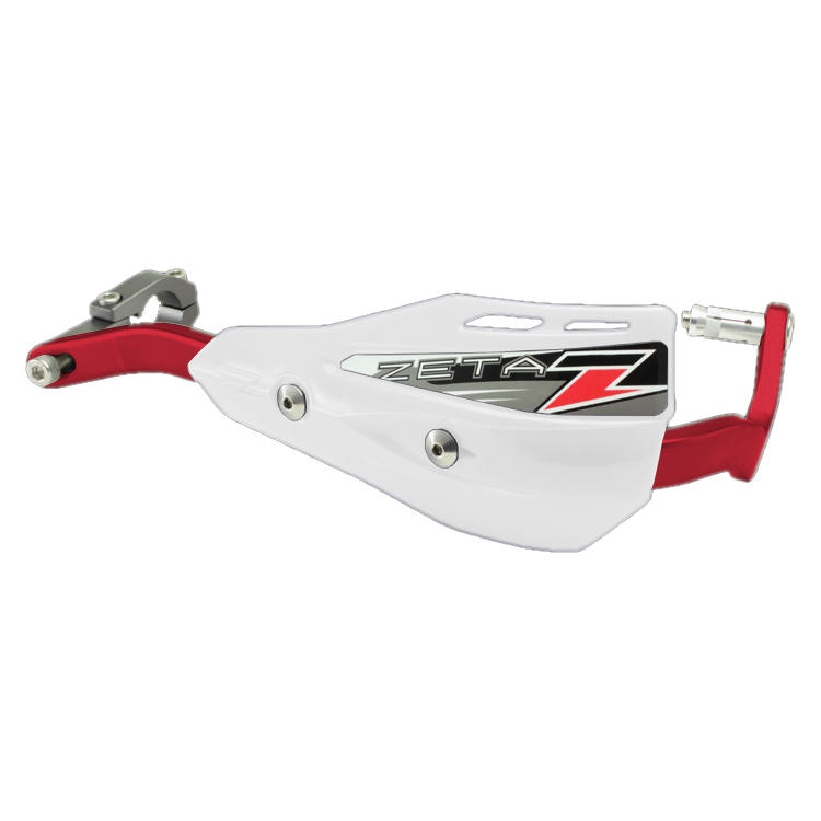 Drop Handguard Handlebar Armor / X2 Protector Kit - 1-1/8" White / Red - Click Image to Close