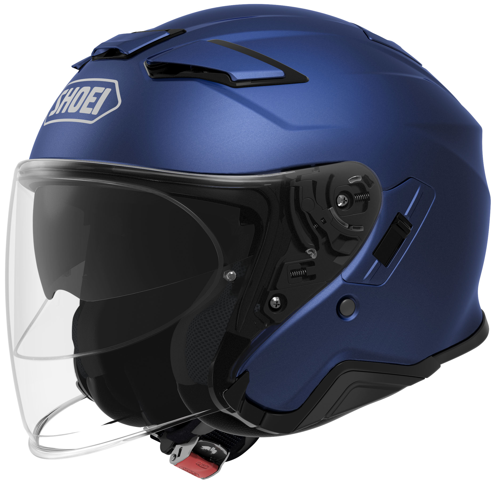 J-Cruise 2 Metallic Matte Blue 3/4 Open-Face Motorcycle Helmet Large - Click Image to Close